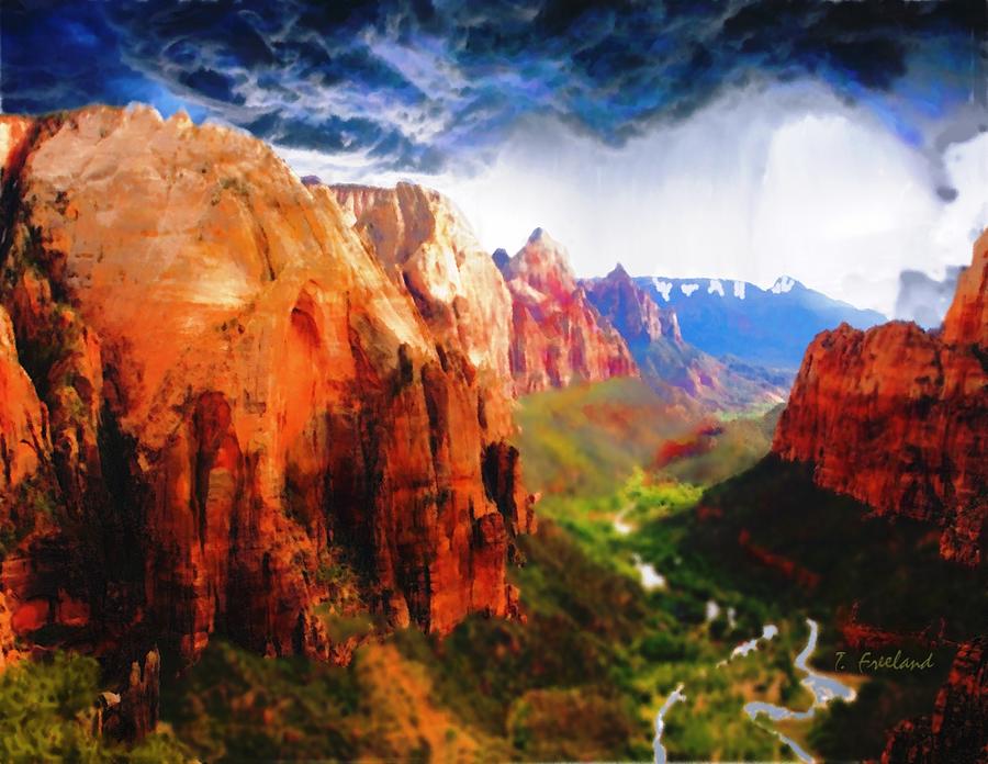 Angels Landing Revisited Painting by Terry Freeland