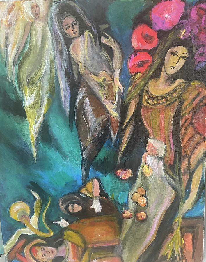 Angels of Spain  Painting by Denice Palanuk Wilson