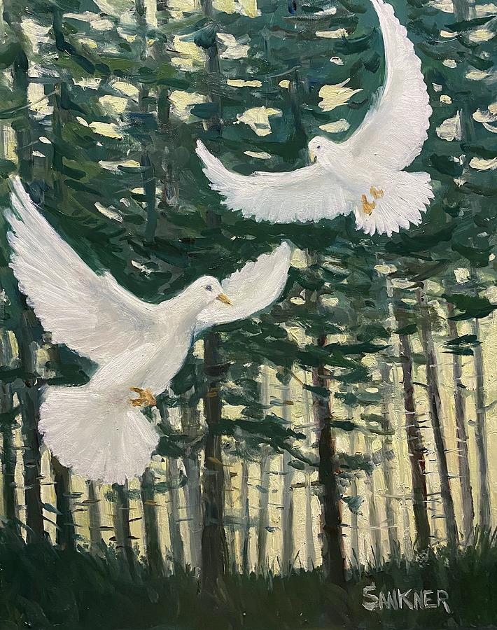Angels of the Wood Painting by Robert Sankner