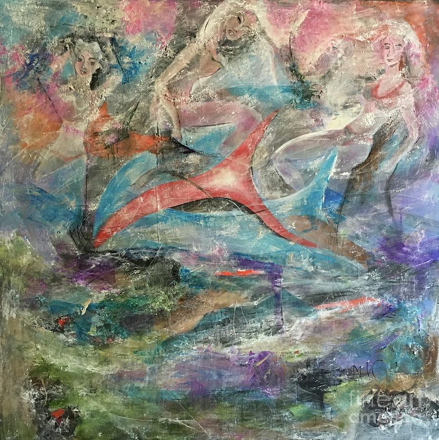 Angels or demons  Painting by Maria Karlosak
