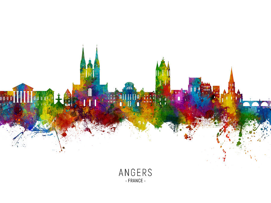 Angers France Skyline #64 Digital Art by Michael Tompsett
