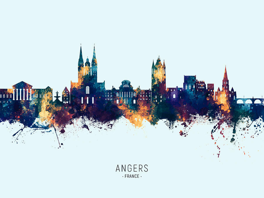 Angers France Skyline #67 Digital Art by Michael Tompsett