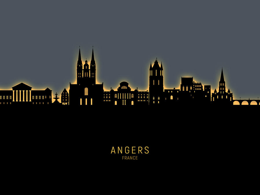 Angers France Skyline #77 Digital Art by Michael Tompsett