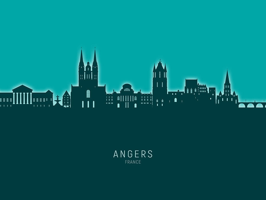 Angers France Skyline #79 Digital Art by Michael Tompsett