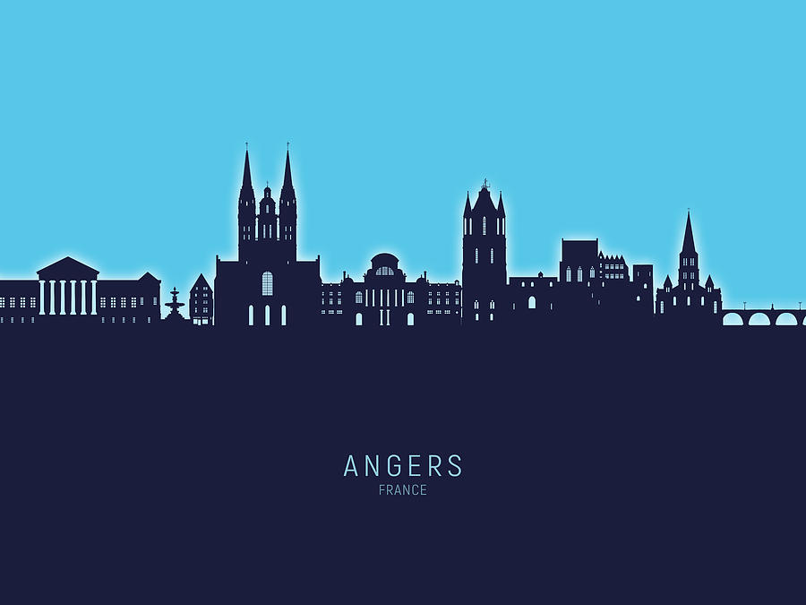 Angers France Skyline #80 Digital Art by Michael Tompsett