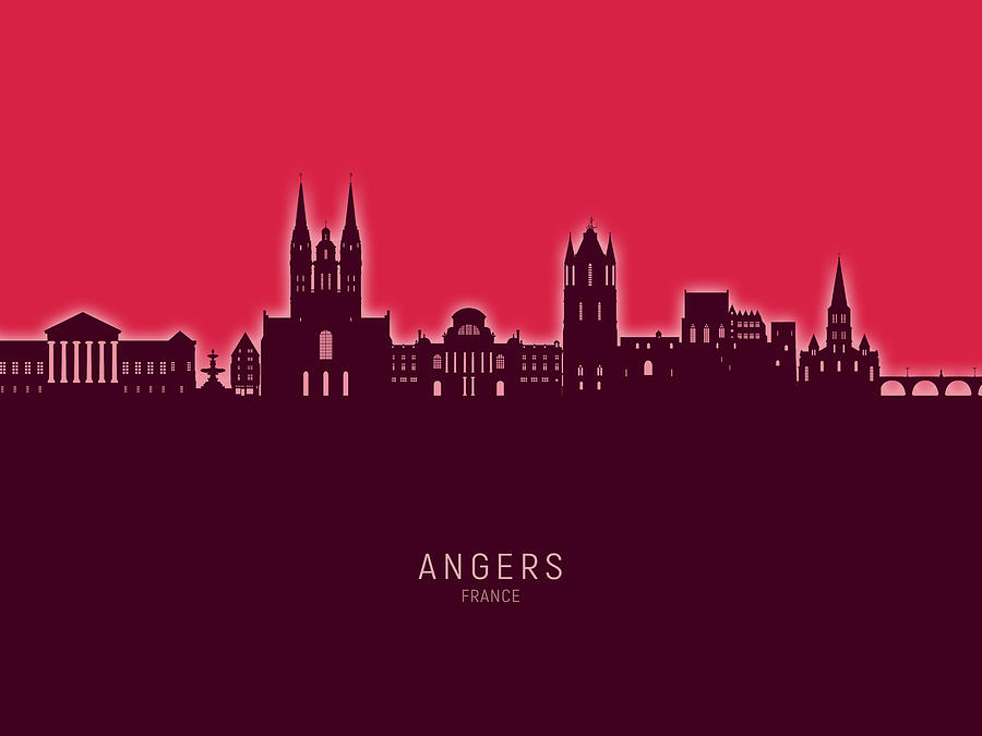 Angers France Skyline #83 Digital Art by Michael Tompsett