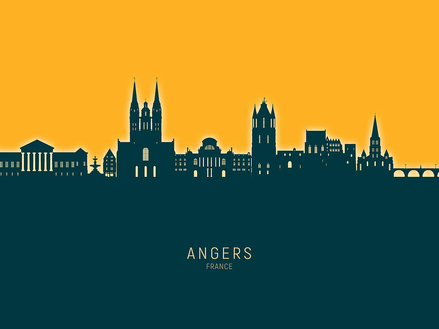 Angers France Skyline #84 Digital Art by Michael Tompsett