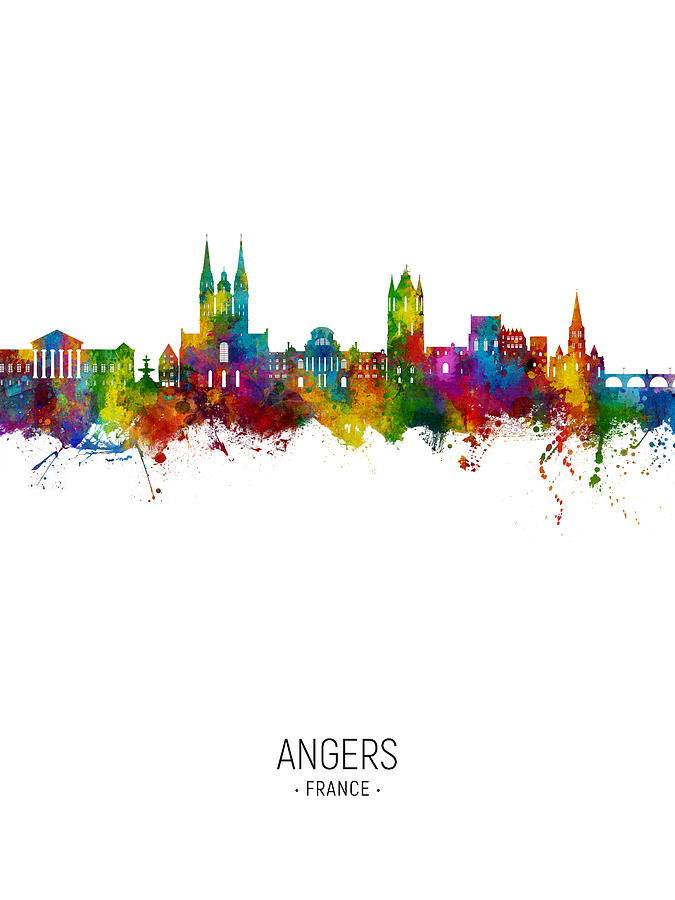 Angers France Skyline #86 Digital Art by Michael Tompsett