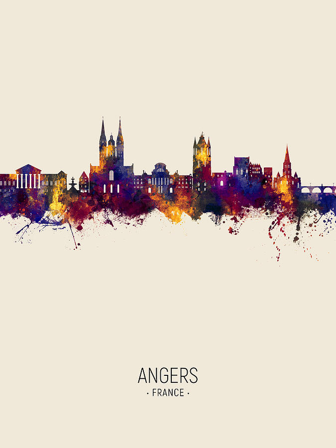 Angers France Skyline #87 Digital Art by Michael Tompsett