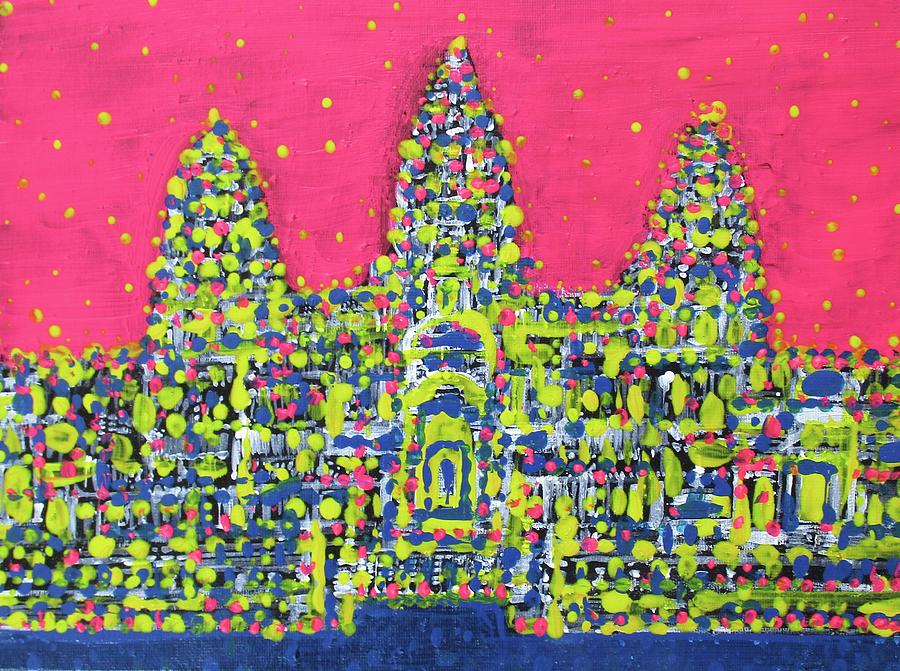 Angkor Wat Painting - ANGKOR WAT - acrylic painting by Fabrizio Cassetta