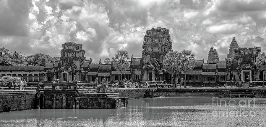 Angkor Wat BW 12th Century Cambodia  Photograph by Chuck Kuhn