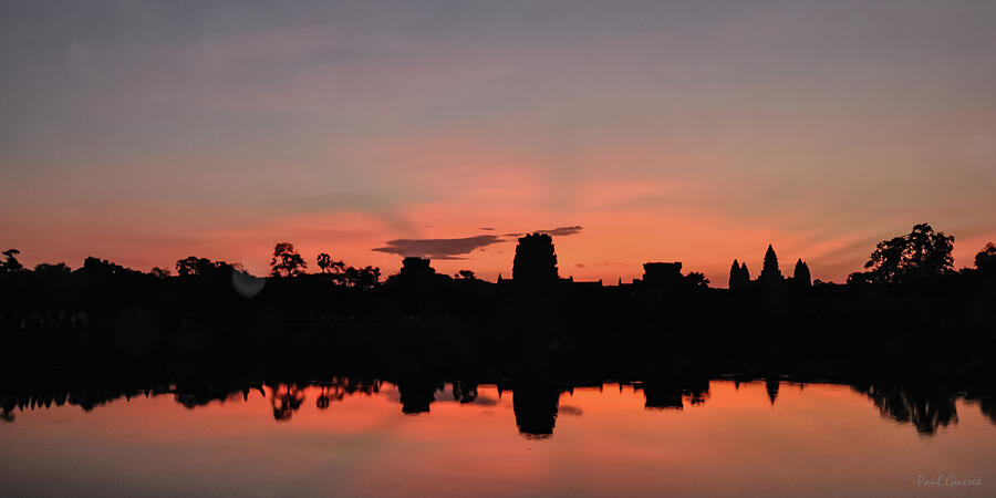 Sunset Photograph - Angkor-Wat Cambodia in Profile 2 by Paul Gmerek