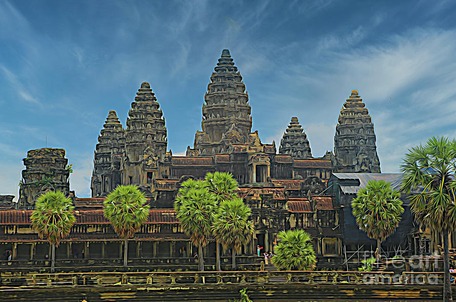 Angkor Wat Color Temple Cambodia  Photograph by Chuck Kuhn