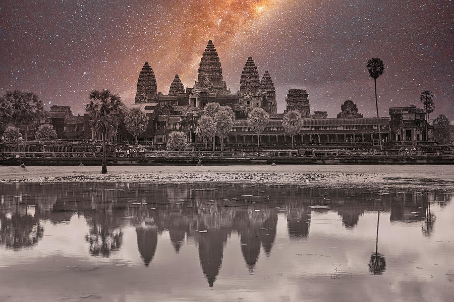 Angkor Wat Mix Media Galaxy  Photograph by Chuck Kuhn