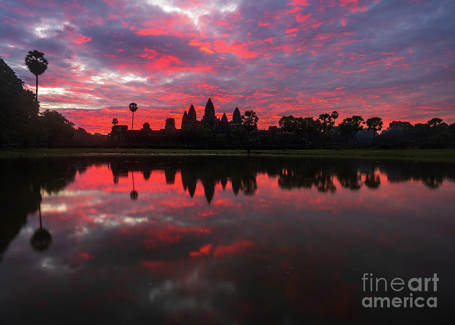 Angkor Wat Sunrise Photograph by Mike Reid