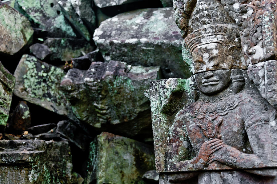  Angkor wat Wall detail. Cambodia  Photograph by Lie Yim