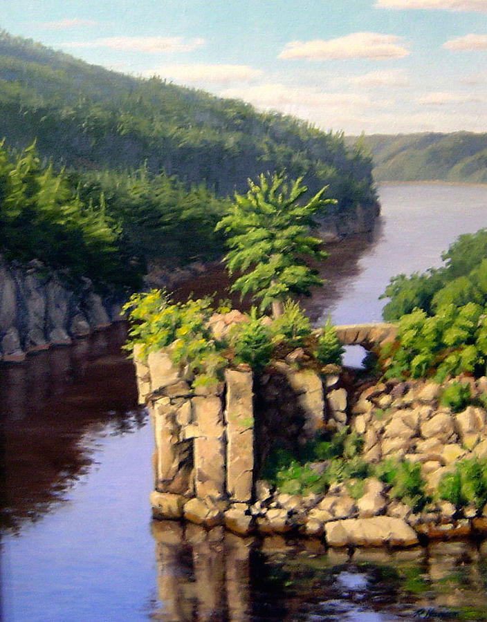 Angle Rock St Croix River Painting by Rick Hansen