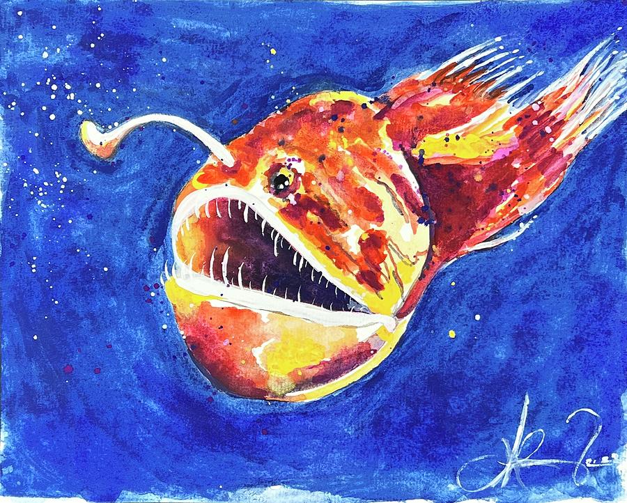 Angler fish Painting by Jessica Lenz - Fine Art America