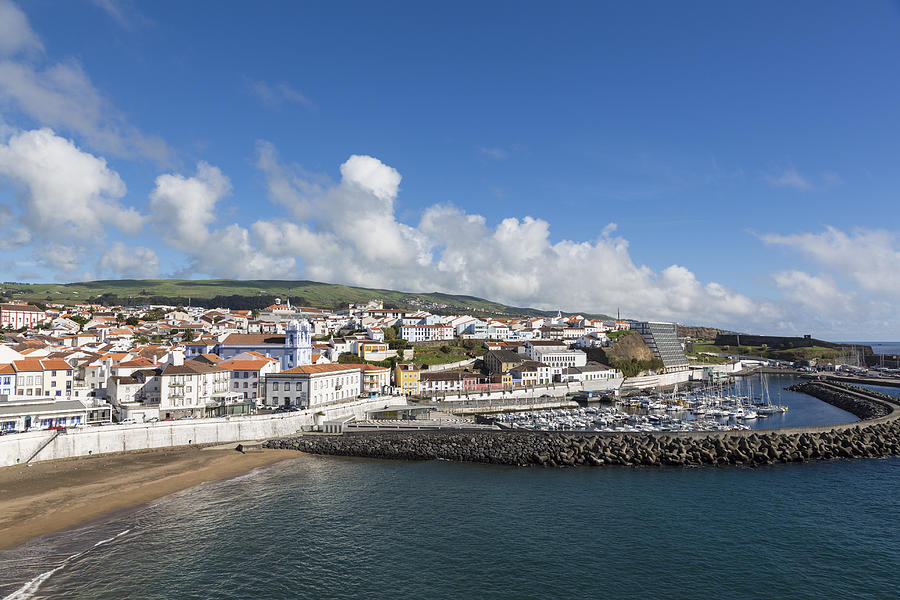 Angra do Heroismo port and harbour, Terceira Photograph by P A Thompson