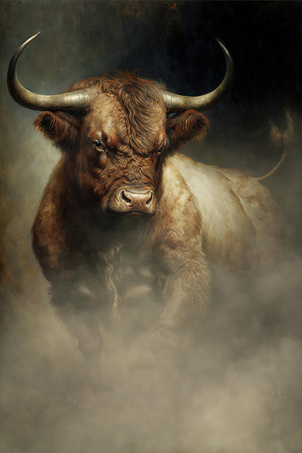 Angry Bull Digital Art by Daniel Eskridge
