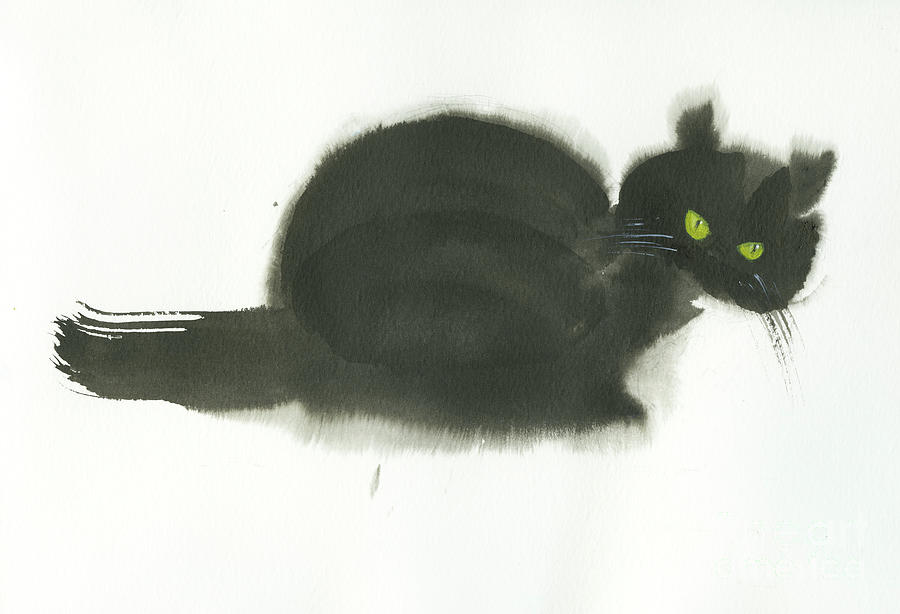Angry Cat Painting by Mui-Joo Wee Angry Cat Painting by Mui-Joo Wee
