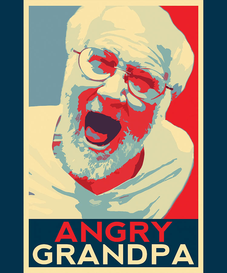 Angry Grandpa Poster Copy Painting by Lewis Saunders | Fine Art America