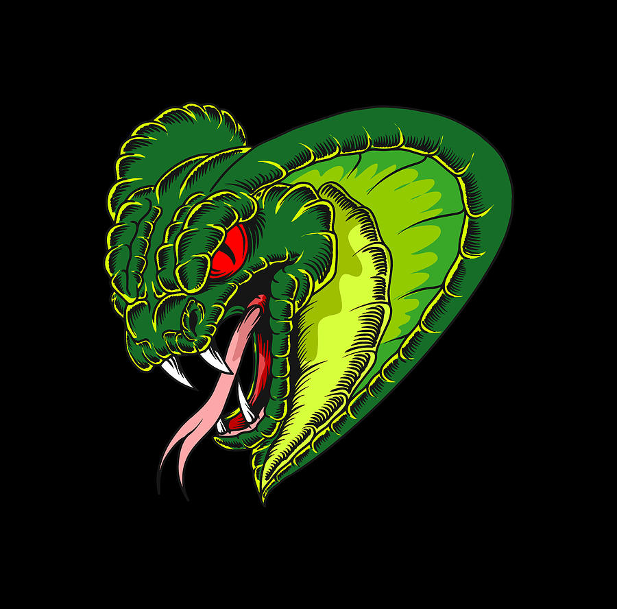 Angry Green Venomous Viper Digital Art by Sambel Pedes - Fine Art America