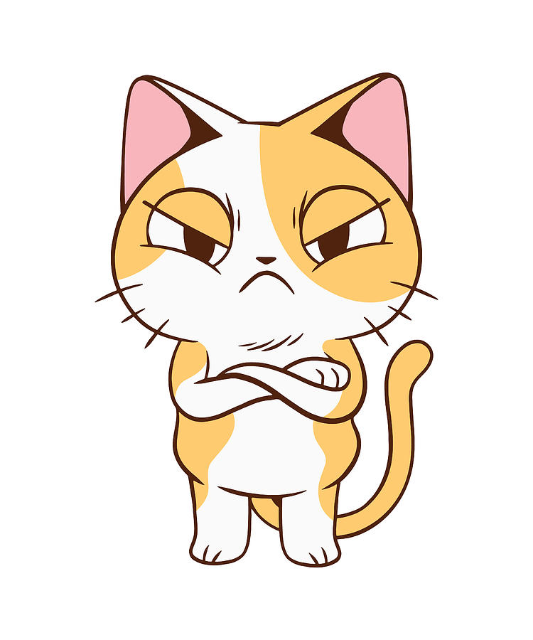 Isolated Angry Kitten Cute Emoji Cat Stock Vector (Royalty Free) 1801959376