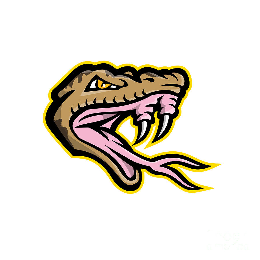 Angry Okinawa Habu Snake Head Mascot Digital Art