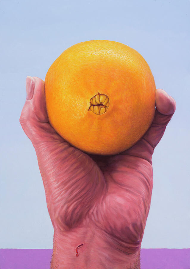 Fruit Painting - Angry Orange by James W Johnson