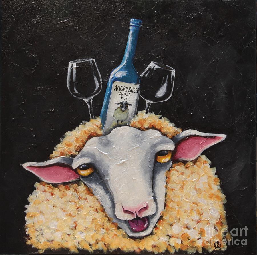 Angry Sheep Painting by Lucia Stewart