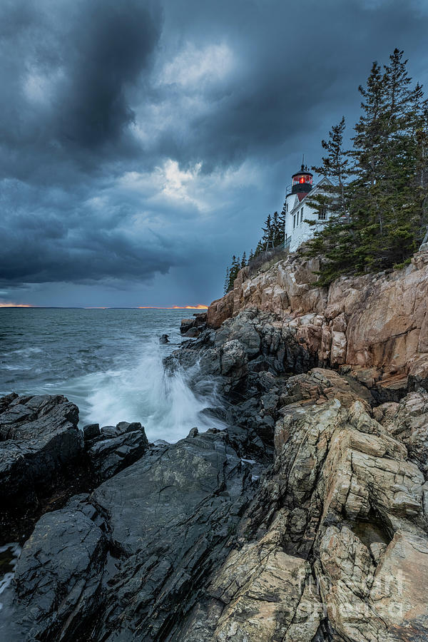 Angry Skies at Bass Harbor Head Lighthouse Photograph by Craig Shaknis