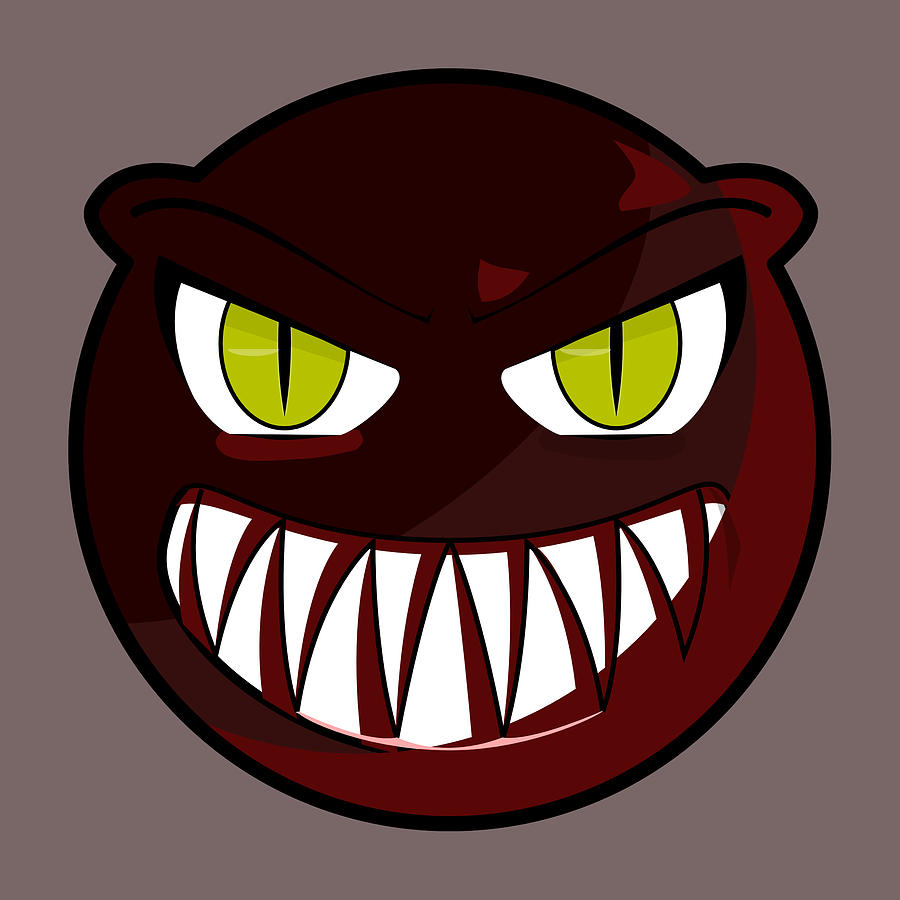 Angry Smiley Face Expression Emotion Eyes Cartoon Digital Art by Jeff  Brassard - Fine Art America