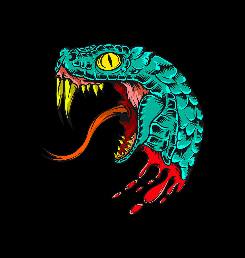 Angry Snake Head Cut Off Digital Art by Sambel Pedes - Pixels