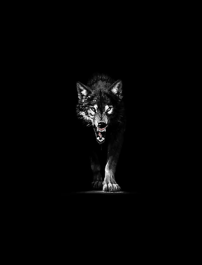 Angry Wolf Front View Digital Art by Do Tran Quang - Fine Art America