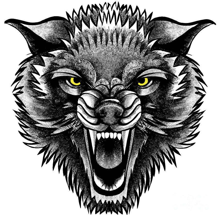 Angry Wolf Logo Painting by Stephen Humphries - Fine Art America
