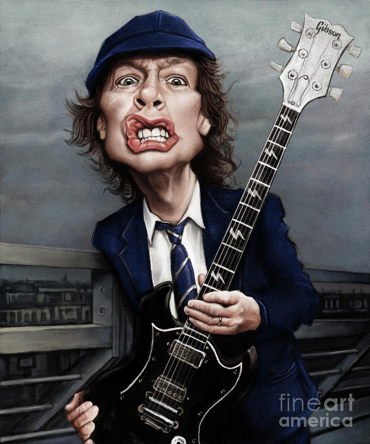 Angus Young Digital Art - Angus Young by Andre Koekemoer