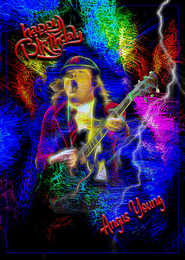 Angus Young Digital Art by Rick Fisk