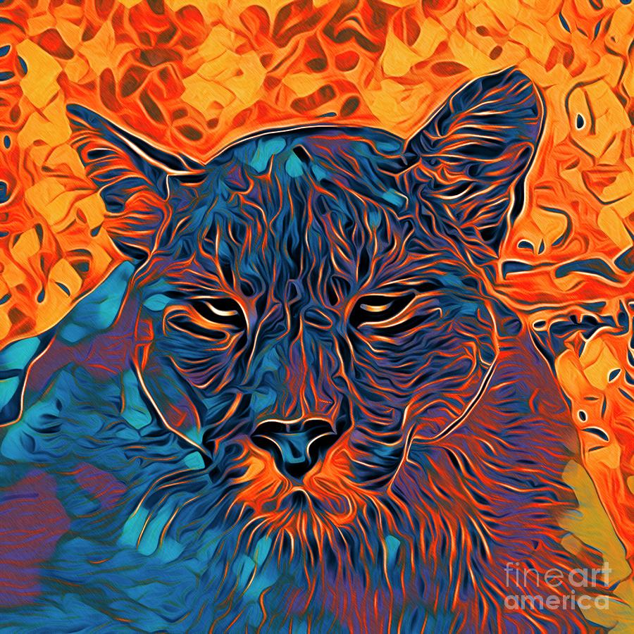 Animal Abstract 24a - Cougar Photograph by Philip Preston