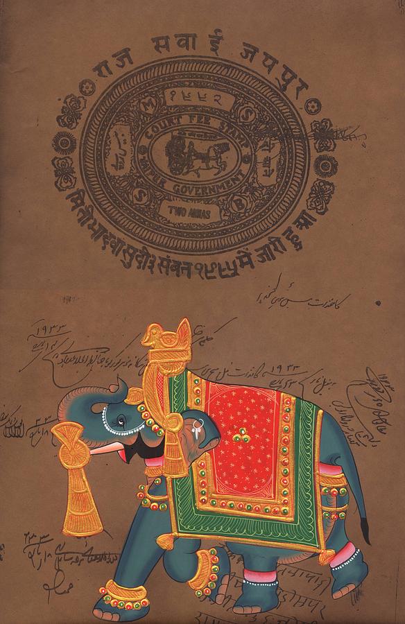 animal art royal elephant ride jaipur rajasthan handmade painting by ...