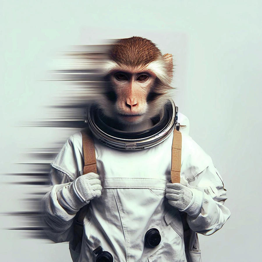 Planet Of The Apes Digital Art - Animal-Astronaut-Space-Monkey-01 by Sebastian Scherf