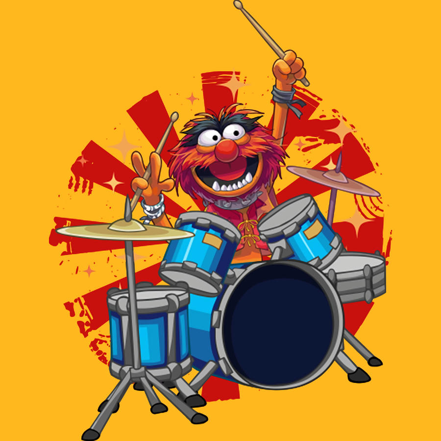 Animal Drummer The Muppets Show Shirt Poster Red Painting By Ian Zoe 