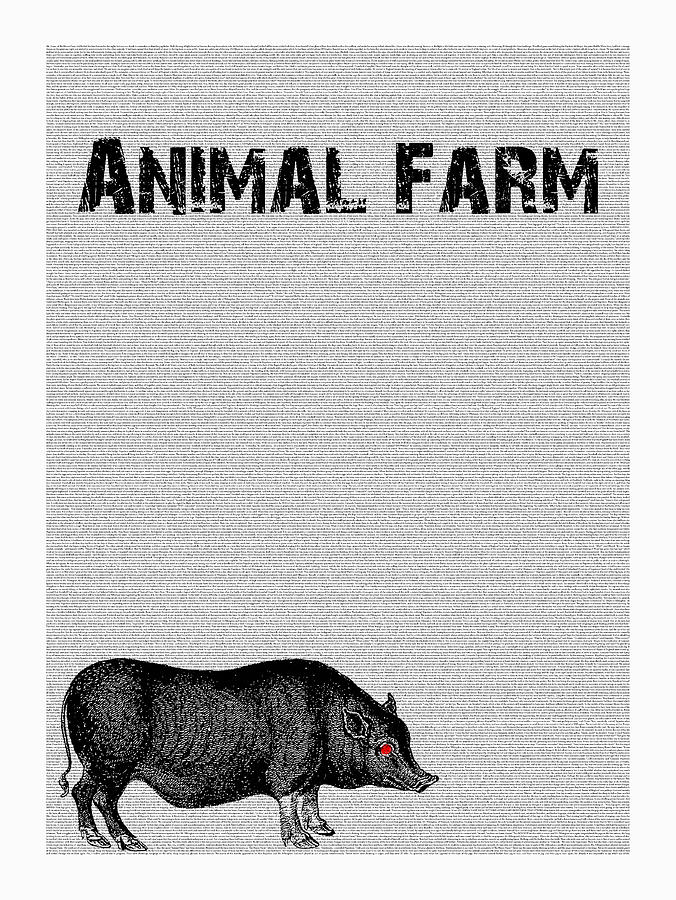 Book Digital Art - Animal Farm Lit Print I by Ink Well