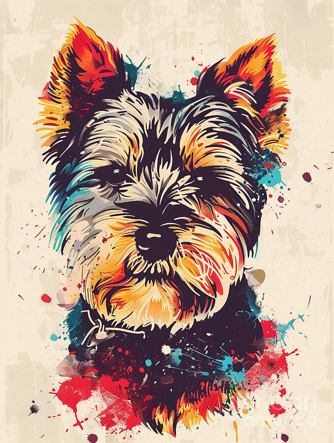 Animal Image Of Yorkshire Terrier Dog Drawing