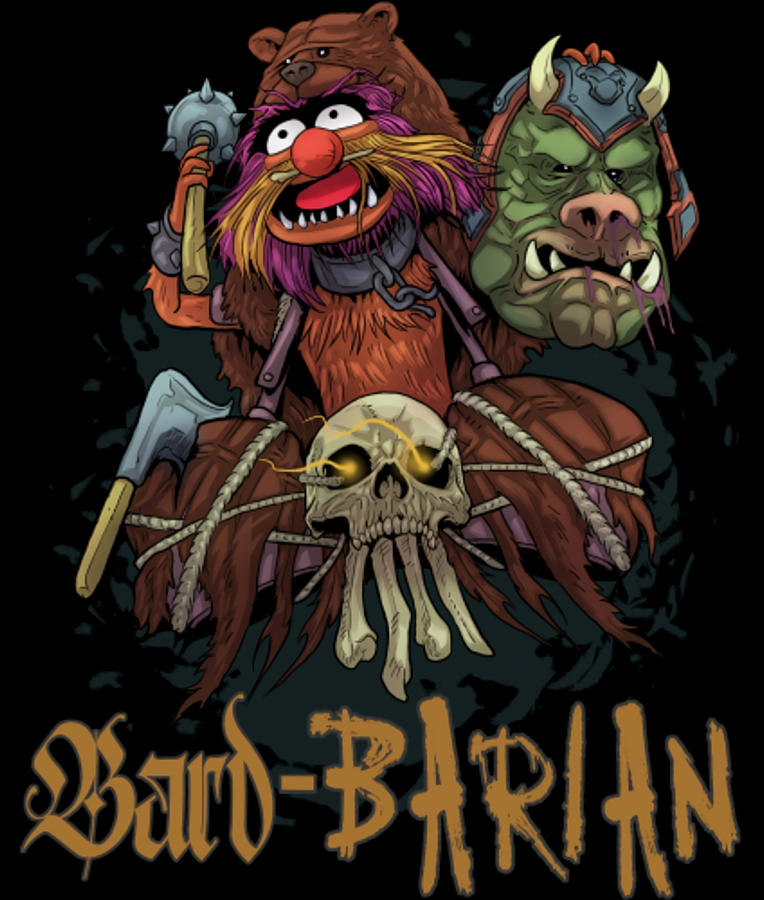 Animal Muppet The Bardbarian Poster travel Painting by Joe Taylor | Pixels