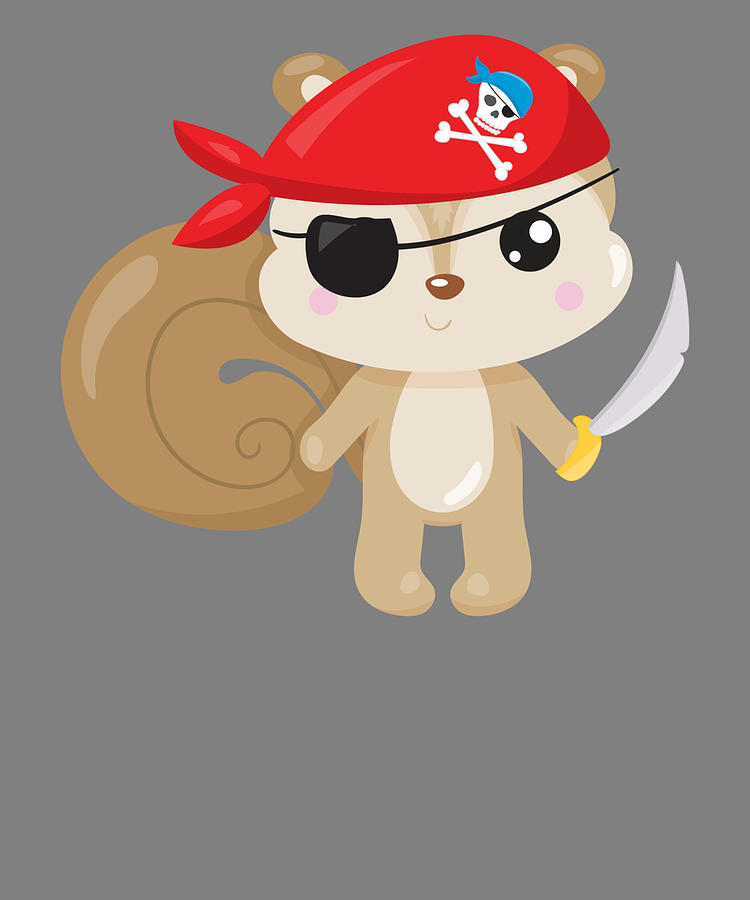 Animal Pirates Animal Pirate Squirrel Pirate Themed Birthday Digital ...