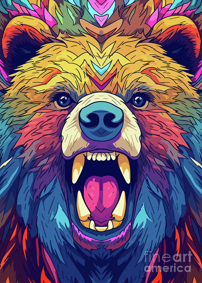 Bear Animal Pop Art Digital Art by Moch Qotib - Fine Art America