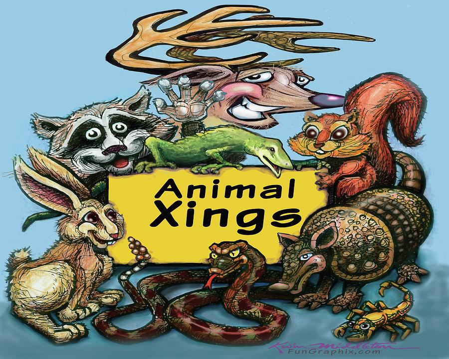 Animal Xings Digital Art by Kevin Middleton