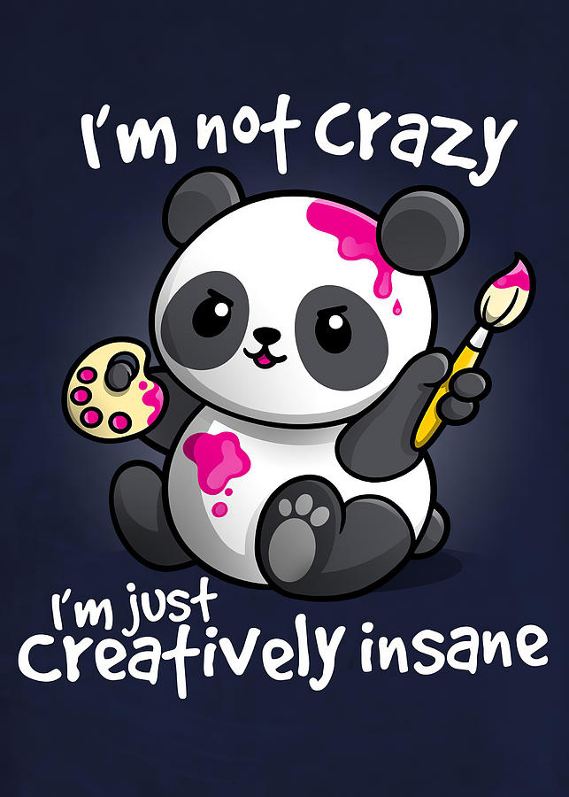 Animals Anime Chibi Creative Insane Panda Digital Art By Rowlette Nixon