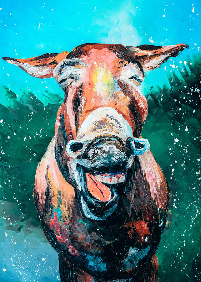 Animals Painting Can Animals Smile Digital Art by Morein Mahoney | Fine